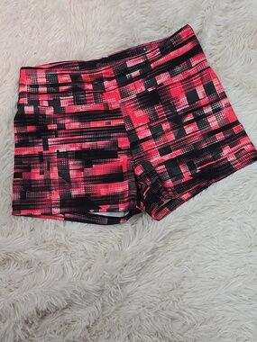 Balance Collection Pink & Black Patterned Athletic Shorts Size M